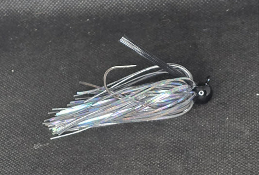 5/16oz.  Round Ball Jig Tied in Oil Slick